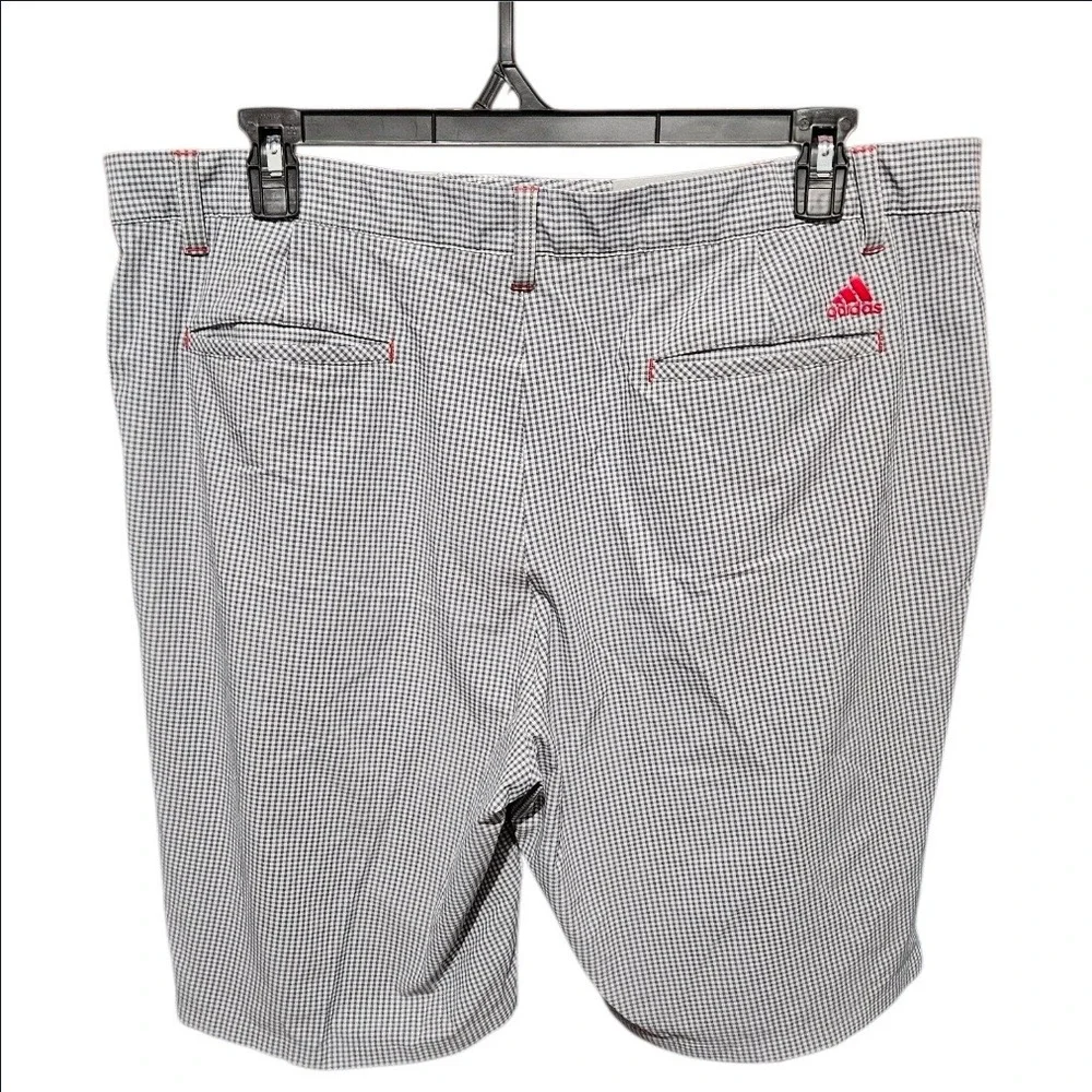 Adidas Golf Mens Ultimate365 Gingham Check Shorts Grey White DP0303 Size 40